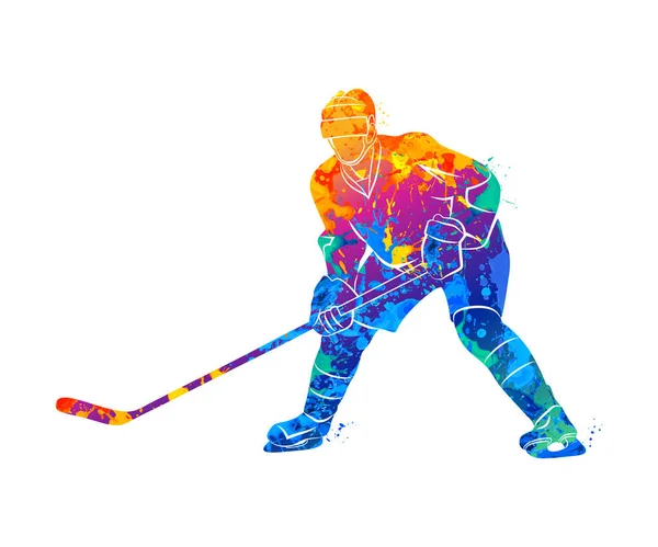 Illustrazione giocatore di hockey — Vettoriale Stock