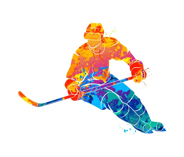 Hockey speler illustratie — Stockvector