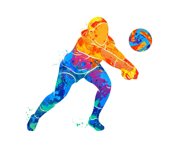 Jugador de voleibol abstracto — Archivo Imágenes Vectoriales