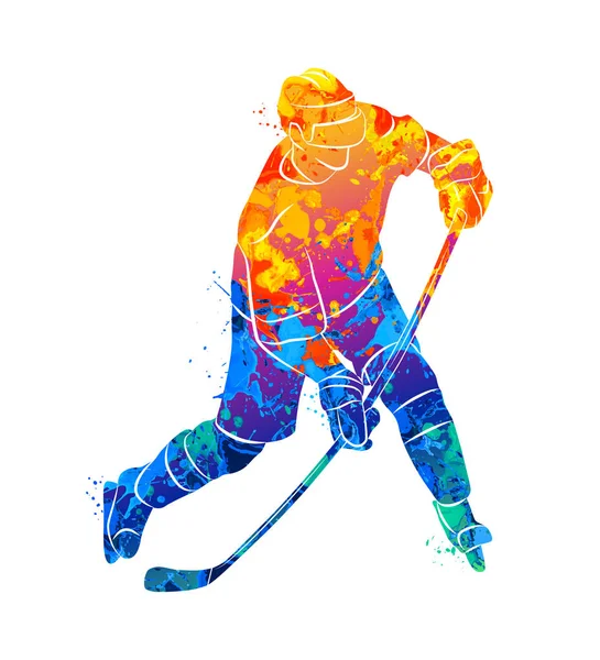 Illustrazione giocatore di hockey — Vettoriale Stock