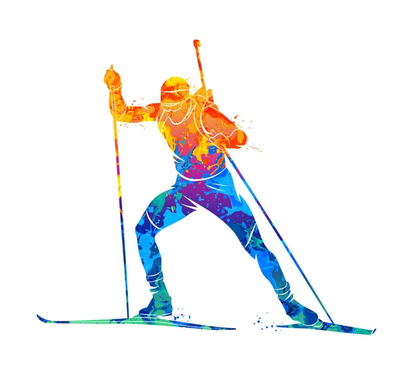 Biatlon abstracte sport — Stockvector