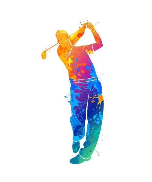 Golf sport siluett — Stock vektor