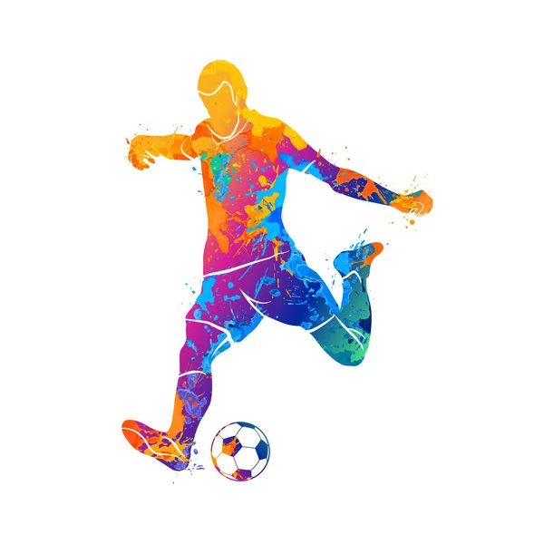 Balón, fútbol, jugador — Vector de stock