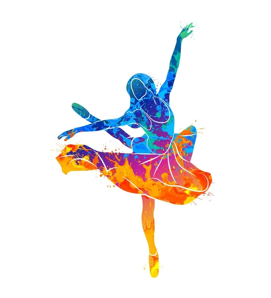 Chica bailando colorido — Vector de stock