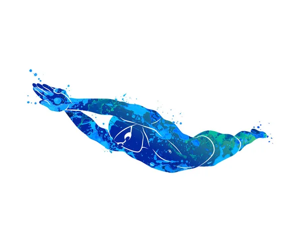 Zwemmen Logo sport — Stockvector