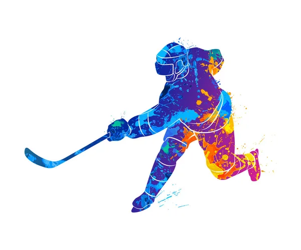 Hockey player illustration — Stock Vector