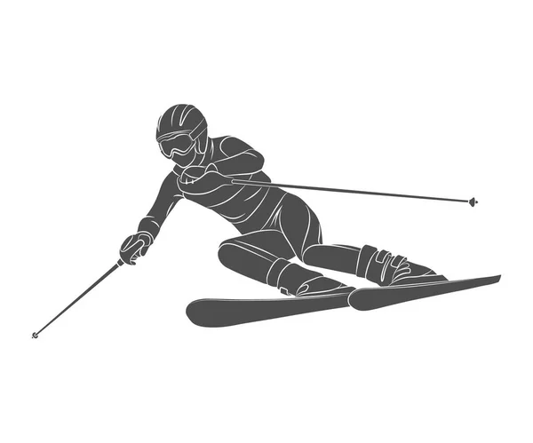 Esquí slalom atleta deportes de invierno — Vector de stock