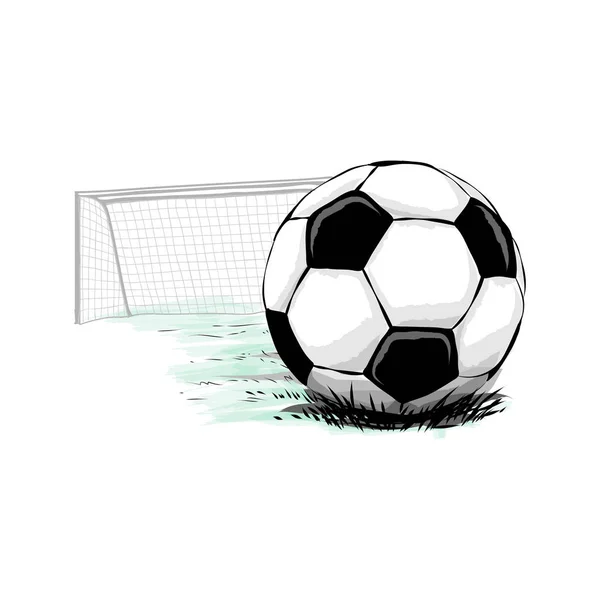 Fútbol pelota gol — Vector de stock