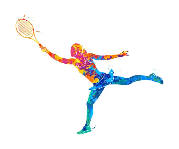 Joueur de tennis, silhouette — Image vectorielle