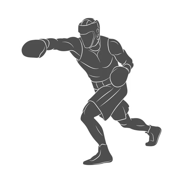 Boxer homme, combattant des arts martiaux mixtes — Image vectorielle