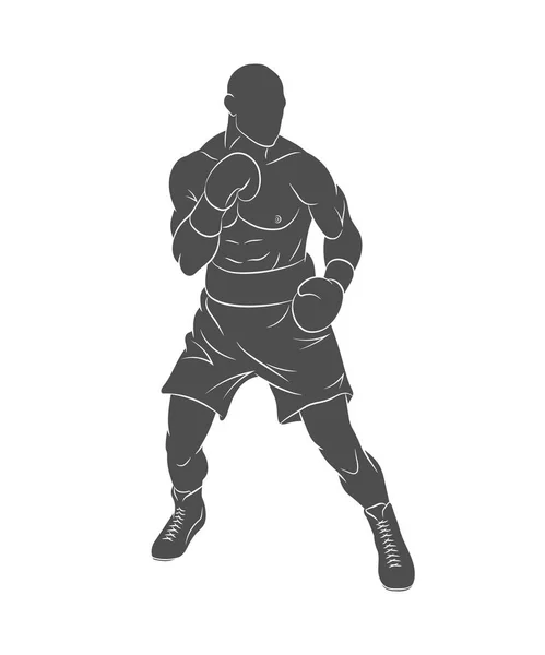 Boxer man, combattente di arti marziali miste — Vettoriale Stock