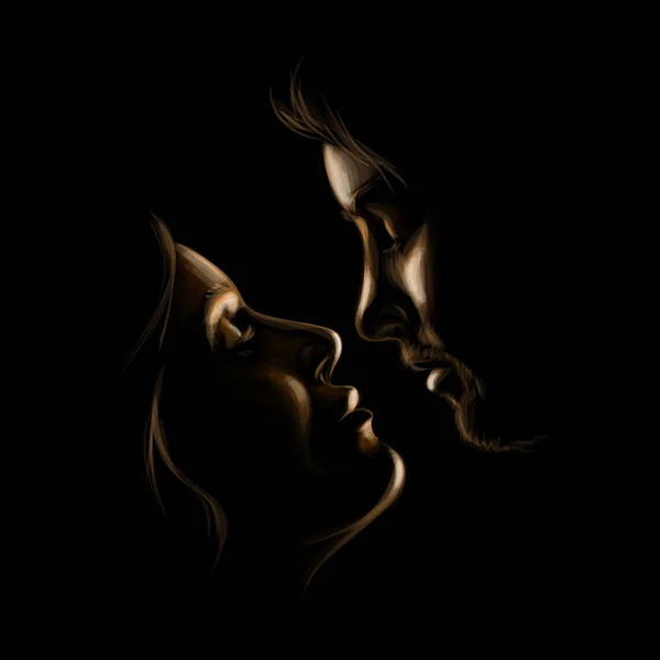 Mujer hombre beso — Vector de stock