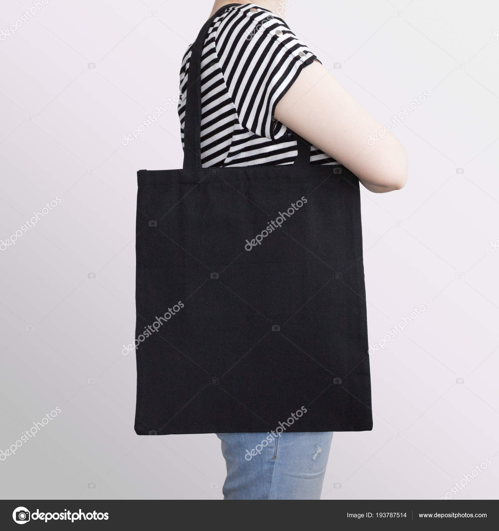 girls black tote bag