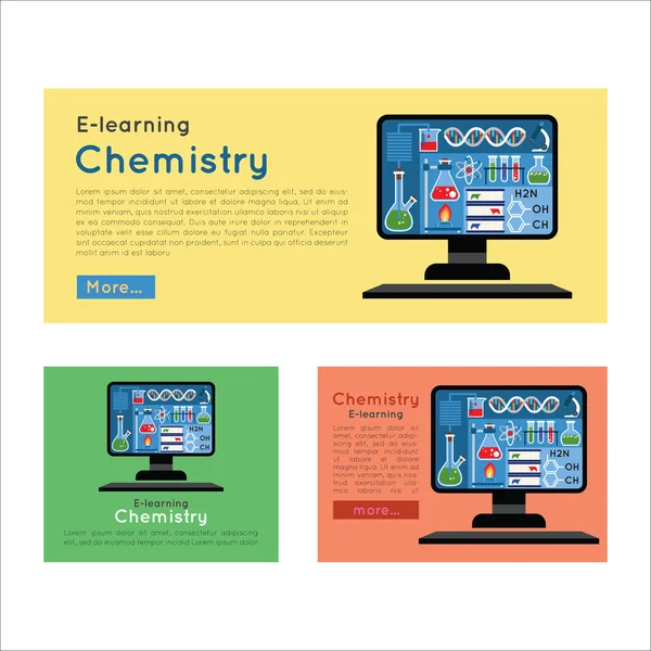 E-learning, banner de química Gráficos De Vetores