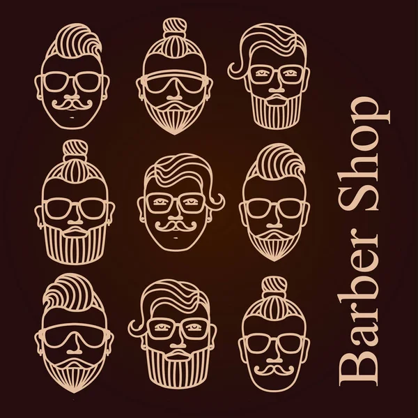 Hipster na barbearia — Vetor de Stock