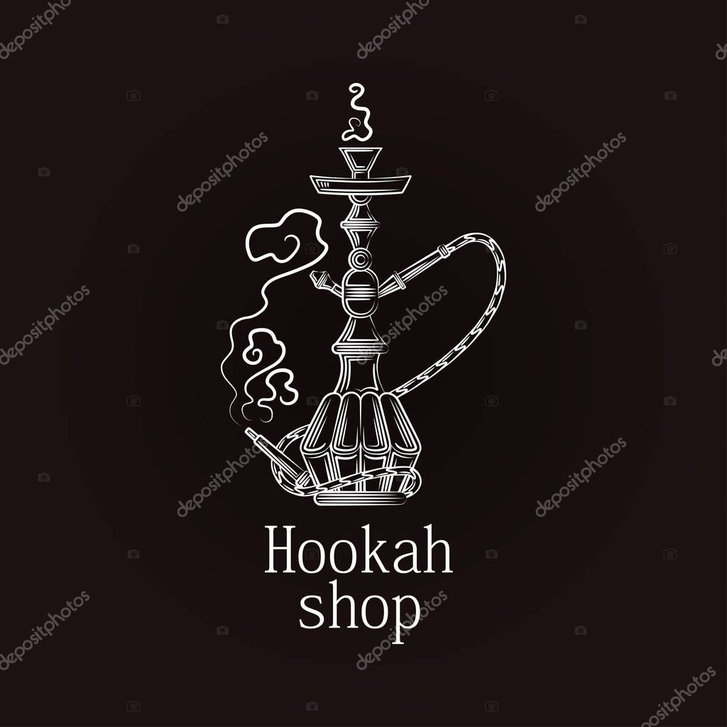 Black illustration for hookah shop