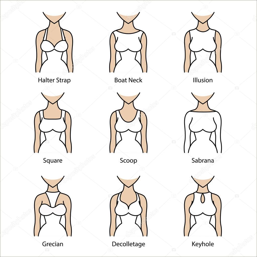 neckline types wedding dress