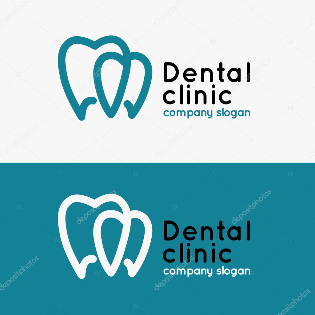 Dental clinic logo. Set logotype for stomatology.