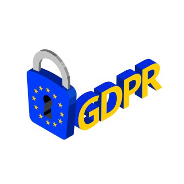 Genel veri koruma ilişkisi vektör izometrik çizim. Gdpr