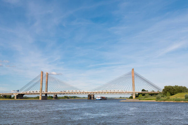 Martinus Nijhoff Bridge and Waal river, Zaltbommel, Netherlands