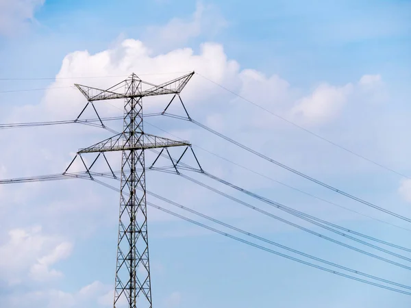 Electric power transmission lines and pylon, Netherlands