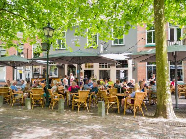 Hollanda, Wijk bij Duurstede 'deki Pavement Kafe