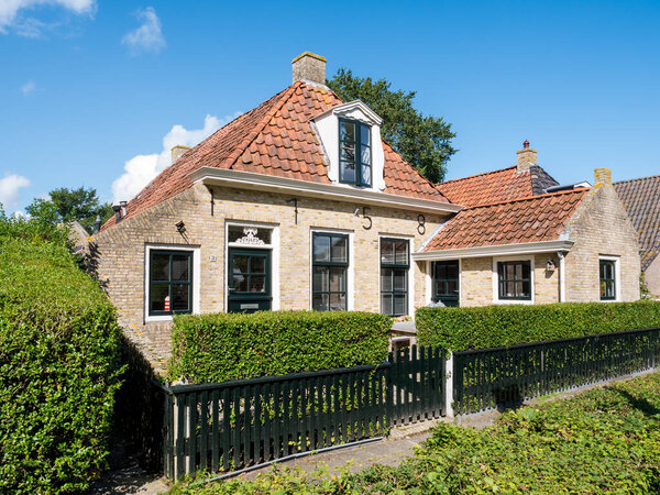 Gables of old houses on West Frisian island Schiermonnikoog, Net