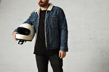 motor motorcu vintage bej motosiklet kask hugs