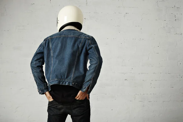 Brutal young motorcyclist — Stock Photo, Image