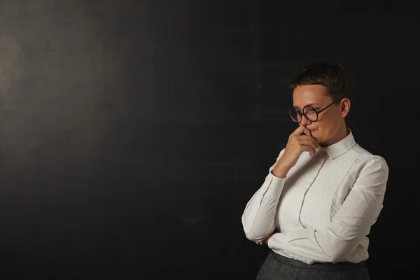 Sad young female teacher — ストック写真