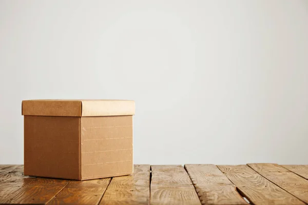 Mockup of blank brown corrugated cardboard box — Stock Photo, Image