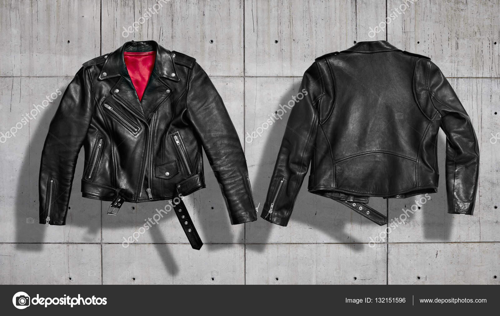 Black leather jacket clearance with red lining women's