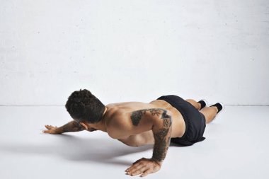 Calisthenics pushups training technique clipart