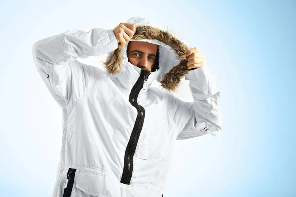 Parlak anorak Snowboarder — Stok fotoğraf