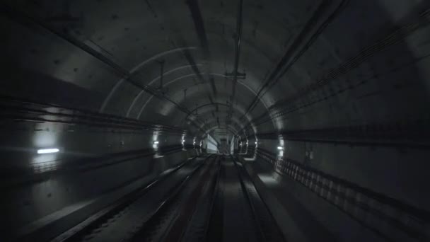 Train tunnels pov view — Stock Video