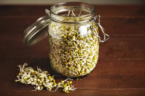 Soy bean sprouts on table — Stock Photo, Image