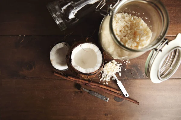 Set de batidos de coco y canela —  Fotos de Stock