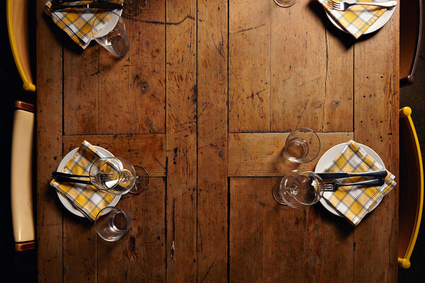 Serving dinner table set