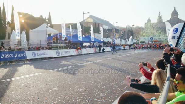 Marato událost v Barceloně — Stock video