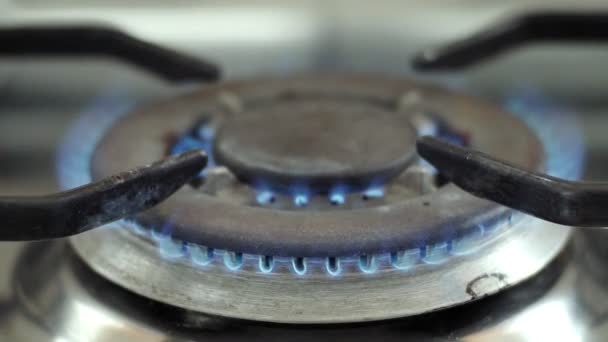 Burning gas in cooker hobs — Stock Footage Burning gas in cooker hobs Stock Footage