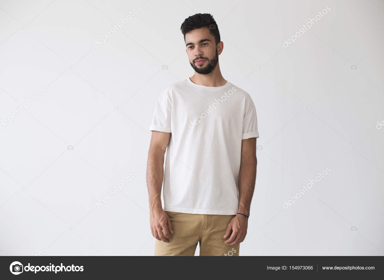 David Posing White Tee