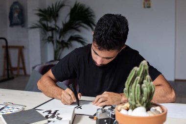 Illustrator kelime Evet kağıt üzerinde çizer