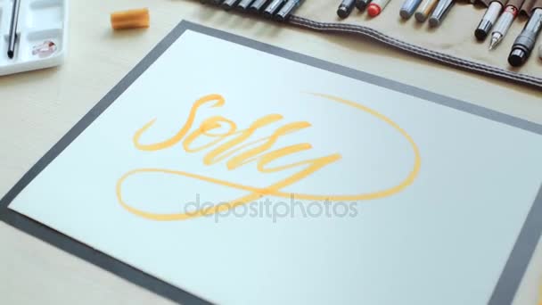 Conjunto de caligrafía y escritos — Vídeos de Stock