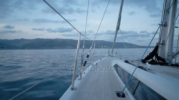 Sailing on yacht boat — Stock Video