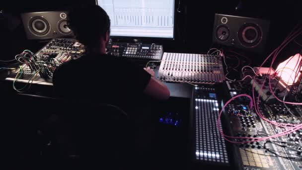 Sound production music studio — Stock Video