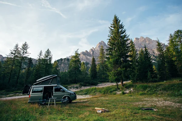 Small travel vehicle camping van — Stock Photo, Image