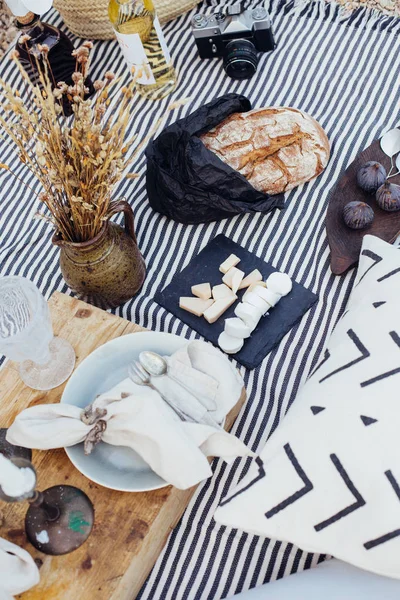 Şık ve bohem piknik — Stok fotoğraf