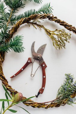 Pamuk ile Noel çelenk