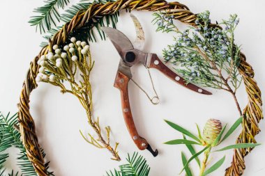 Pamuk ile Noel çelenk