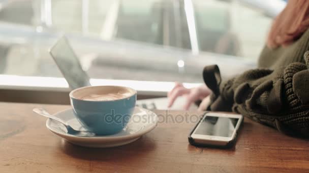 Přátel, strávit čas v kavárně v poledne — Stock video